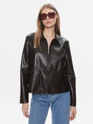 Calvin Klein Kurtka z imitacji skóry K20K206311 Czarny Relaxed Fit. Czarne kurtki Calvin Klein, bez wzorów, ze skóry, bez kaptura. Za 899.99 zł.