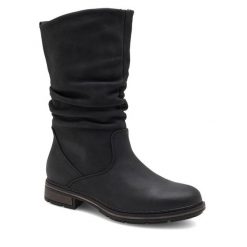 Botki Clara Barson. Czarne botki Clara Barson, bez wzorów, bez obcasa, na płaskiej podeszwie, bez zapięcia. Za 169.99 zł.