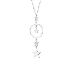 Naszyjnik srebrny z cyrkoniami - gwiazdy, koło. Szare naszyjniki Apart, z cyrkonią, srebrne. Za 259.00 zł.