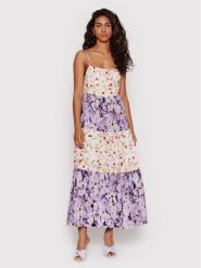 Desigual Sukienka letnia Estrella 22SWVW26 Fioletowy Regular Fit. Fioletowe sukienki Desigual, na lato, s, bez wzorów, z wiskozy, bez kołnierzyka, bez ramiączek. Za 619.99 zł.