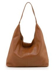 Anna Morellini Skórzana torebka "Briana" w kolorze jasnobrązowym - 35 x 26 x 10 cm rozmiar: onesize. Brązowe torby na ramię Anna Morellini, bez wzorów, z materiału, na ramię, bez dodatków. Za 434.95 zł.