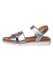 Ara Shoes Skórzane sandały w kolorze srebrnym rozmiar: 36. Szare sandały Ara Shoes, bez wzorów, klasyczne, z otwartym noskiem, bez obcasa, bez zapięcia. Za 183.03 zł.