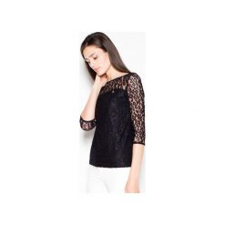 Bluzka VT011 Czarny. Czarne bluzki Venaton, m, bez wzorów, bez kołnierzyka, bez ramiączek. Za 129.00 zł.