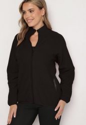 Czarna Bluza na Suwak o Prostym Kroju ze Stójką i Kieszeniami Esamira. Czarne bluzy Born2be, l, bez wzorów, z jeansu, bez kaptura. Za 54.99 zł.