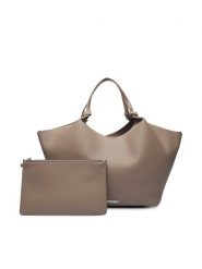 DKNY Torebka R42BAE48 Beżowy. Brązowe shopper DKNY, bez wzorów, ze skóry, bez dodatków. Za 739.99 zł.