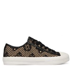 Trampki Guess. Czarne trampki Guess, z aplikacjami, bez zapięcia. Za 419.99 zł.