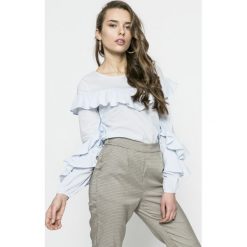 Vila - Bluzka Tampa. Niebieskie bluzki Vila, l, bez wzorów, z bawełny, casualowe, bez kołnierzyka, bez ramiączek. W wyprzedaży za 59.90 zł.