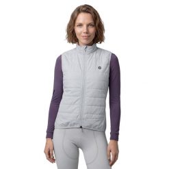 Damskie termiczna kamizelka rowerowa Kolarstwo Siroko SRX Ultra Warm-W Gray. Szare kurtki sportowe SIROKO, bez wzorów, z materiału, bez kaptura, rowerowe, primaloft. Za 512.00 zł.