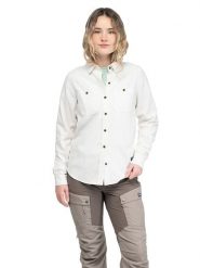 Bergans Koszula flanelowa "Nordmarka" - Relaxed fit - w kolorze białym rozmiar: S. Białe koszule Bergans, s, bez wzorów, z bawełny, bez kołnierzyka, bez ramiączek. Za 211.31 zł.