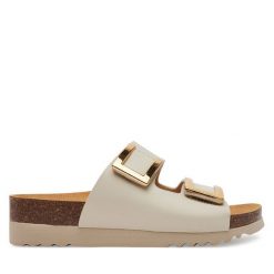 Klapki Scholl. Białe klapki Scholl, bez wzorów, bez obcasa. Za 299.99 zł.