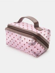 Kosmetyczka w serduszka - brązowy. Brązowe kufry i kosmetyczki Sinsay, bez wzorów, bez dodatków. Za 12.99 zł.