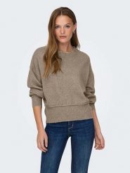 ONLY Sweter w kolorze szarobrązowym rozmiar: XL. Brązowe swetry Only, xl, bez wzorów, ze splotem, bez ramiączek. Za 66.00 zł.