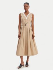 Weekend Max Mara Sukienka codzienna Cono 2615221021 Beżowy Regular Fit. Brązowe sukienki Weekend Max Mara, na co dzień, bez wzorów, z bawełny, bez kołnierzyka, bez ramiączek, proste. Za 1,689.00 zł.