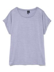 Vero Moda Koszulka w kolorze fioletowym rozmiar: XS. Różowe bluzki Vero Moda, s, bez wzorów, z wiskozy, klasyczne, bez kołnierzyka, bez ramiączek. Za 53.04 zł.