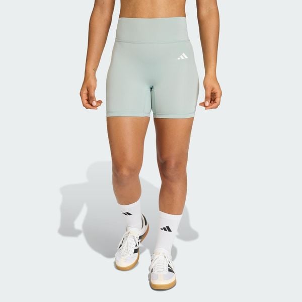 Krótkie legginsy Optime Essentials Workout. Zielone legginsy Adidas, bez wzorów, z podwyższonym stanem, krótkie. Za 179.00 zł.