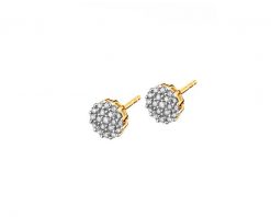 Kolczyki z żółtego złota z diamentami - 0,16 ct - próba 585. Żółte kolczyki Apart, z diamentem, złote. Za 2,490.00 zł.
