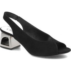 Czarne Sandały Damskie Chebello Eleganckie Obuwie. Czarne sandały CheBello, bez wzorów, eleganckie, bez obcasa, na obcasie, bez zapięcia. Za 229.00 zł.