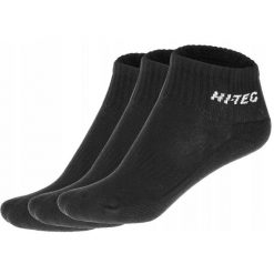 Skarpetki Do Kostek Unisex Dla Dorosłych Quarro 3pak. Czarne skarpety Hi-tec, bez wzorów. Za 37.99 zł.