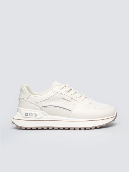 Sneakersy damskie ze skóry ekologicznej beżowe NN274A088 801. Brązowe obuwie sportowe Big Star, ze skóry ekologicznej, bez zapięcia, trekkingowe. Za 179.99 zł.