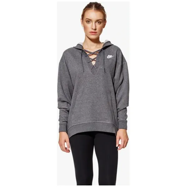 Nike Bluza W Nsw Club Hoodie Laceup , szary, rozmiar M. Szare bluzy Nike, m, bez wzorów, z bawełny, bez kaptura. W wyprzedaży za 159.00 zł.