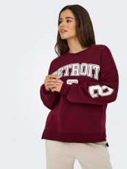ONLY Bluza w kolorze bordowym rozmiar: S. Czerwone bluzy sportowe Only, s, bez wzorów, bez kaptura. Za 104.89 zł.