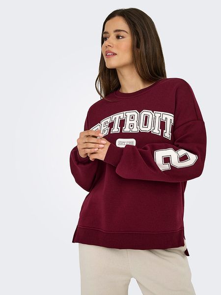 ONLY Bluza w kolorze bordowym rozmiar: S. Czerwone bluzy Only, s, bez wzorów, bez kaptura. Za 100.75 zł.