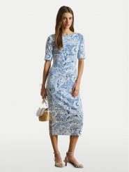 LAUREN RALPH LAUREN Sukienka codzienna 200B22023001 Niebieski jasny Slim Fit. Niebieskie sukienki Lauren Ralph Lauren, na co dzień, xl, bez wzorów, z bawełny, bez kołnierzyka, bez ramiączek, proste. Za 769.99 zł.