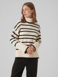 Vero Moda Golf w kolorze czarno-kremowym rozmiar: XS. Czarne golfy Vero Moda, xs, bez wzorów, z włókna, bez ramiączek. Za 125.45 zł.