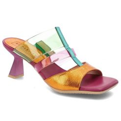 Różowe Klapki Hispanitas Eleganckie Obuwie Damskie. Czerwone klapki Hispanitas, bez wzorów, z materiału, bez obcasa, na obcasie. Za 539.00 zł.
