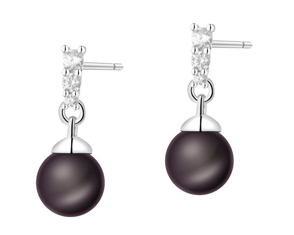 Kolczyki srebrne z perłami i cyrkoniami. Szare kolczyki Apart, z cyrkonią, srebrne. Za 169.00 zł.