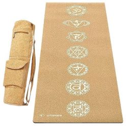 Zestaw maty do jogi z gumy i korka 5 mm + torba z korka 7 czakr stare złoto. Żółte torby na ramię ACHAMANA, bez wzorów, z bawełny, eleganckie, na ramię, duże, bez dodatków. Za 550.00 zł.