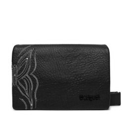 Torebka Desigual. Czarne listonoszki Desigual, bez wzorów, bez dodatków. Za 169.99 zł.