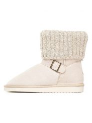 ISLAND BOOT Botki zimowe "Kourtney" w kolorze kremowym rozmiar: 38. Brązowe botki Island Boot, na zimę, bez wzorów, z materiału, bez obcasa, bez zapięcia. Za 165.99 zł.