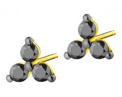 Kolczyki z żółtego złota z czarnymi brylantami - 0,18 ct - próba 375. Czarne kolczyki Apart, z brylantem, złote. Za 1,159.00 zł.