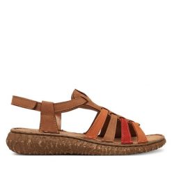 Sandały Josef Seibel. Zielone sandały Josef Seibel, bez wzorów, bez obcasa, na płaskiej podeszwie, bez zapięcia. Za 389.99 zł.