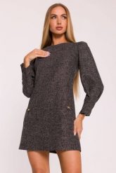 Elegancka sukienka tweedowa trapezowa mini czarna. Czarne sukienki MOE, do pracy, xl, bez wzorów, z dzianiny, biznesowe, bez kołnierzyka, bez ramiączek, mini, dopasowane. Za 349.00 zł.