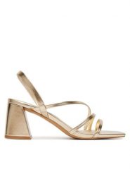 Aldo Sandały Atlanticus 14190606 Złoty. Żółte sandały Aldo, bez wzorów, ze skóry, bez obcasa, na słupku, bez zapięcia. Za 319.99 zł.