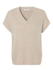 TATUUM Sweter "Nota" w kolorze beżowym rozmiar: S. Brązowe swetry Tatuum, s, bez wzorów, ze splotem, bez ramiączek. Za 139.95 zł.