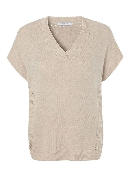 TATUUM Sweter "Nota" w kolorze beżowym rozmiar: S. Brązowe swetry Tatuum, s, bez wzorów, ze splotem, bez ramiączek. Za 139.95 zł.