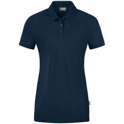 Damska koszulka polo Jako Polo Doubletex. Niebieskie koszulki polo JAKO, bez wzorów, bez kołnierzyka, bez ramiączek. Za 219.50 zł.