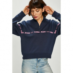 Tommy Jeans - Bluza. Niebieskie bluzy Tommy Jeans, s, bez wzorów, z bawełny, bez kaptura. W wyprzedaży za 219.90 zł.