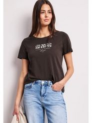 Street One Koszulka w kolorze ciemnobrązowym rozmiar: 40. Brązowe bluzki Street One, bez wzorów, z bawełny, street, bez kołnierzyka, bez ramiączek. Za 56.93 zł.