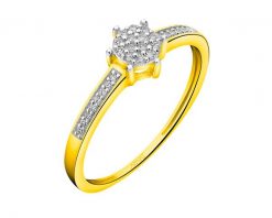 Pierścionek z żółtego złota z diamentami - 0,07 ct - próba 585. Żółte pierścionki Apart, z diamentem, złote. W wyprzedaży za 1,861.30 zł.