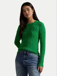 Polo Ralph Lauren Sweter 211971869011 Zielony Slim Fit. Zielone swetry Polo Ralph Lauren, m, bez wzorów, z bawełny, bez ramiączek. Za 949.99 zł.