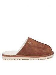 Tommy Hilfiger Kapcie FW0FW08396 Brązowy. Brązowe obuwie domowe TOMMY HILFIGER, bez wzorów, ze skóry, bez zapięcia. Za 329.99 zł.