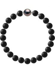 Pearline Bransoletka "Tahitien" z perłą rozmiar: 21 cm. Czarne bransoletki Pearline, z agatem, srebrne. Za 448.99 zł.