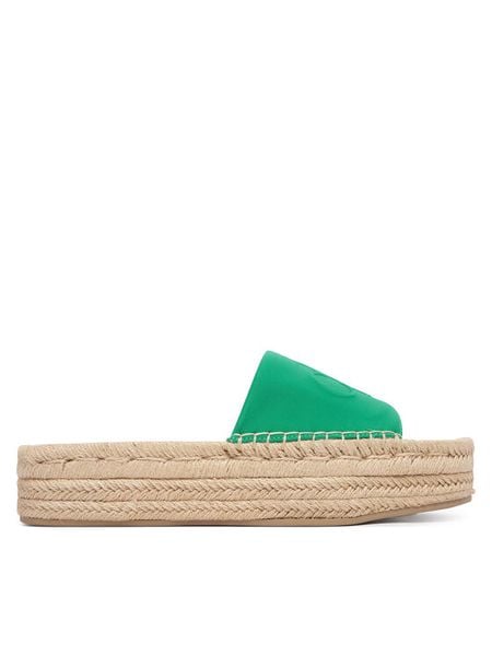 Calvin Klein Espadryle Ebeth HW0HW02894 Zielony. Zielone espadryle Calvin Klein, bez wzorów, z materiału, bez obcasa, bez zapięcia. Za 233.99 zł.