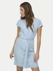 ONLY Sukienka jeansowa Charis 15363972 Niebieski jasny Regular Fit. Niebieskie sukienki Only, s, bez wzorów, z jeansu, bez kołnierzyka, bez ramiączek. Za 169.99 zł.