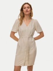 Vero Moda Sukienka letnia Mymilo 10340466 Beżowy Regular Fit. Brązowe sukienki Vero Moda, na lato, l, bez wzorów, z wiskozy, bez kołnierzyka, bez ramiączek. Za 199.99 zł.