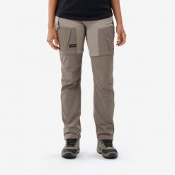Spodnie trekkingowe damskie 2w1 Forclaz MT500. Brązowe spodnie sportowe SIMOND, m, bez wzorów, z materiału, trekkingowe. Za 199.99 zł.